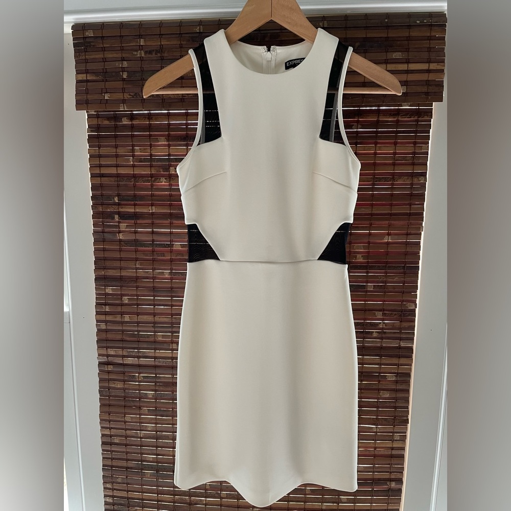 Ivory mini dress w/cutouts